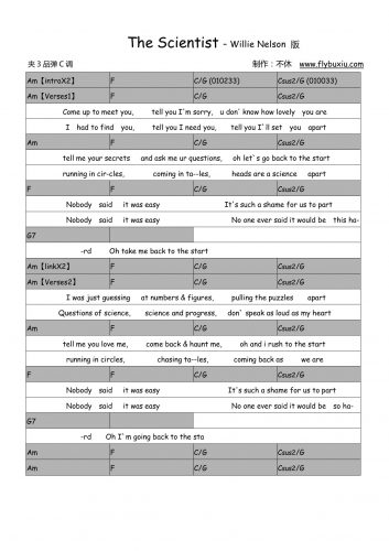 Cold Play - the scientists Willie Nelson 版 0000