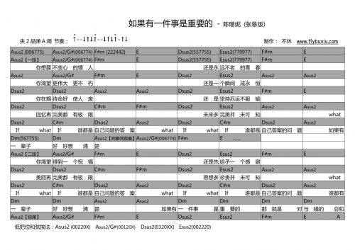 张悬版-如果有一件事是重要的0000